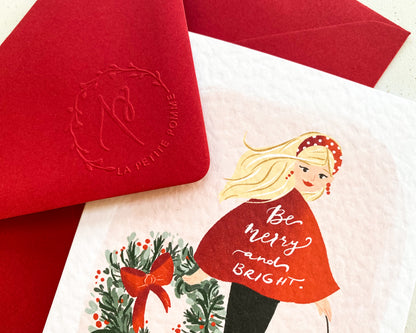 LADY WITH DOG, Christmas Card