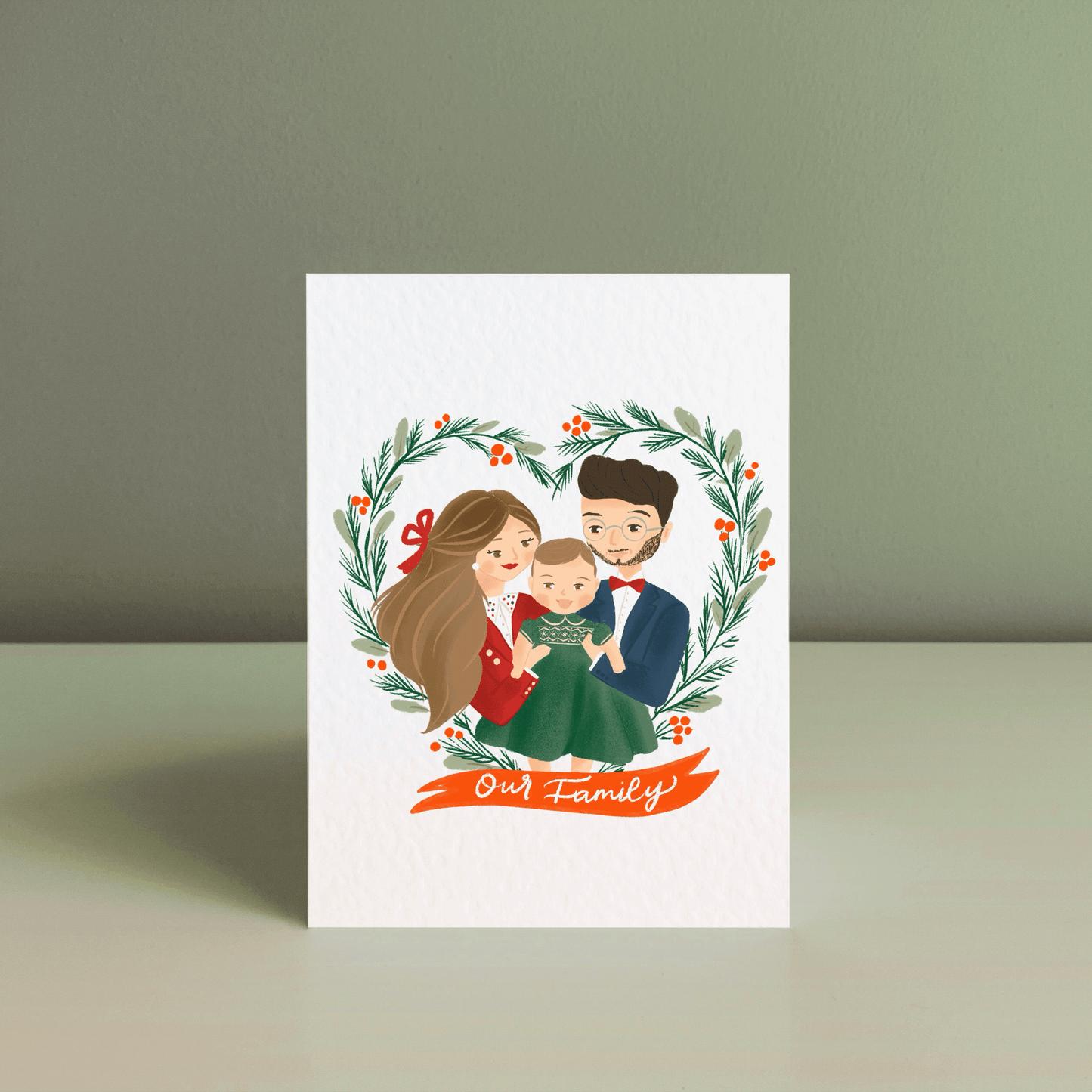 PERSONALISED CHRISTMAS FAMILY PORTRAIT - Art Print