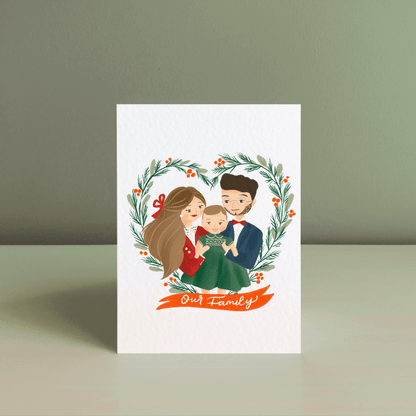 PERSONALISED CHRISTMAS FAMILY PORTRAIT - Art Print