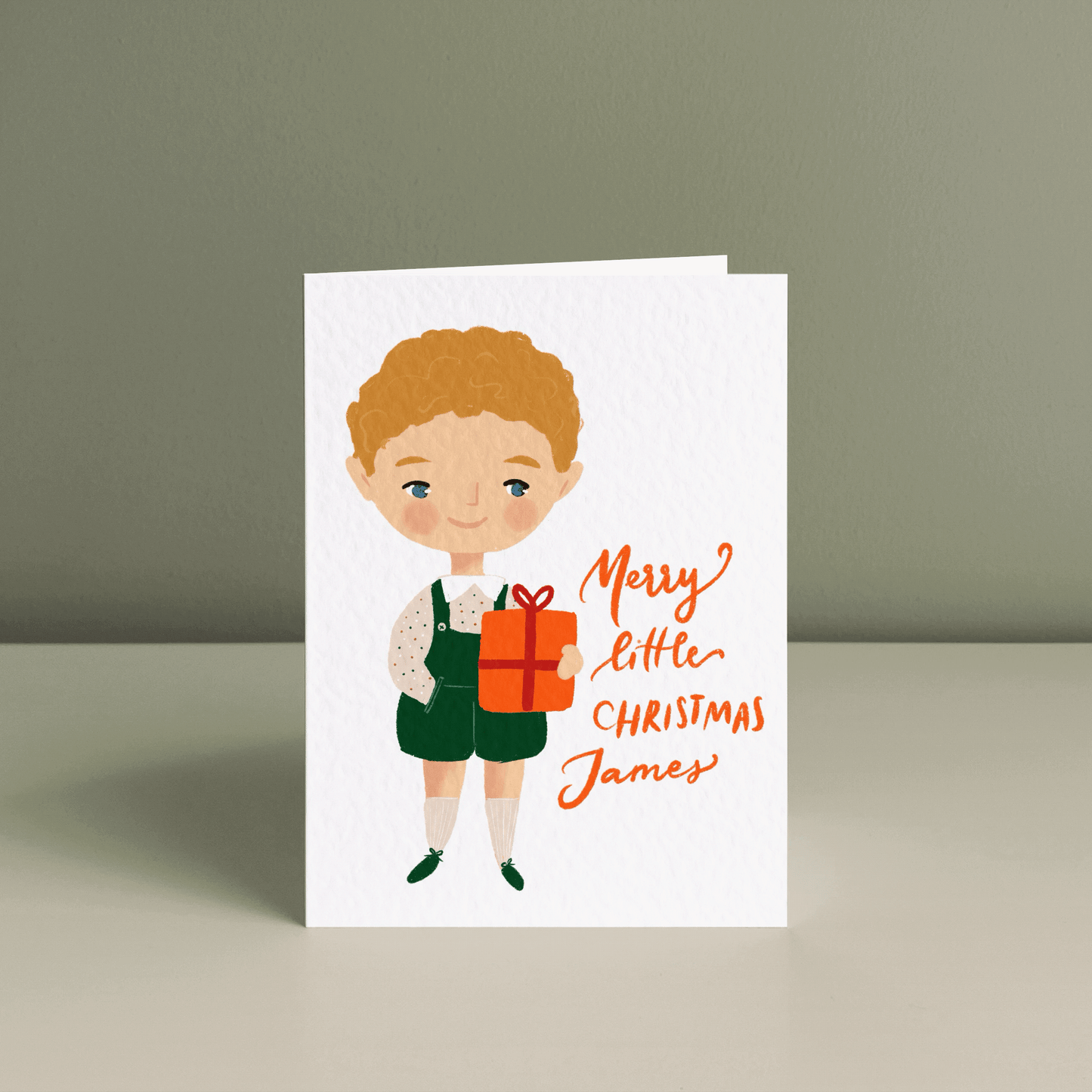 LITTLE BOY'S JOYFUL CHRISTMAS, Personalised Christmas Card