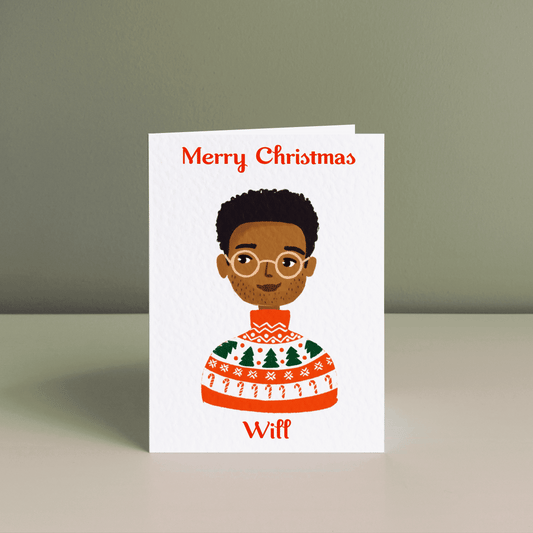MEN'S HAPPY CHRISTMAS, Personalised Christmas Card