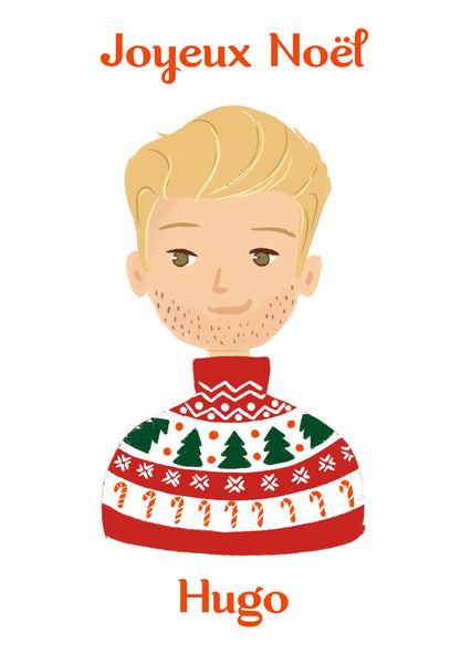 MEN'S HAPPY CHRISTMAS, Personalised Christmas Card