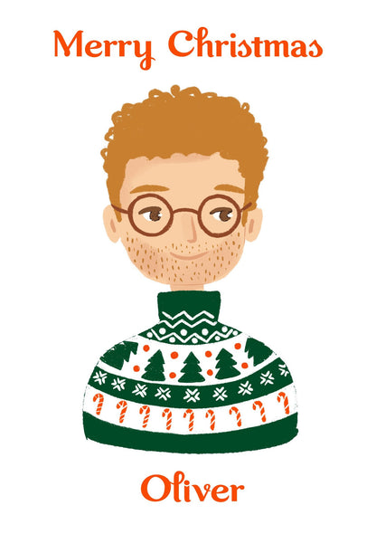 MEN'S HAPPY CHRISTMAS, Personalised Christmas Card