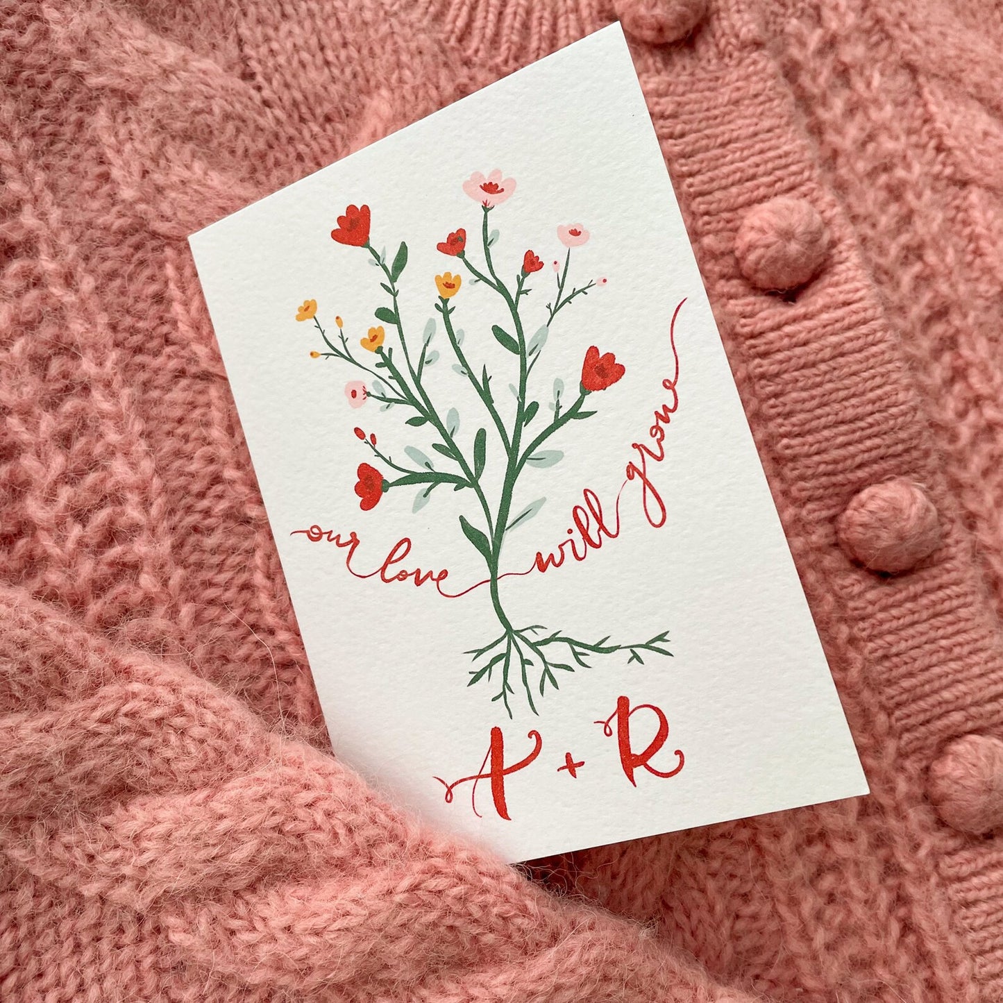 OUR LOVE WILL GROW, Personalised Love Card