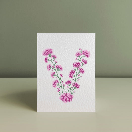 FLORAL LETTER V, Art Print